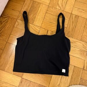 Vuori Black Fitted Crop Tank Top